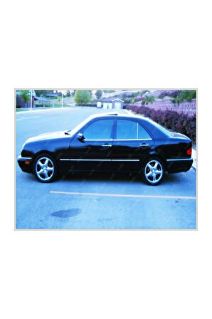 Mercedes W210 Krom Cam Çıtası 4 Parça 1995-2002 Paslanmaz Çelik