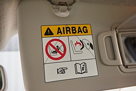 2Adet  Sticker Ön Cam Güneşlik Airbag Etiket Yapıştırma