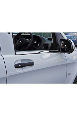 Mercedes Vito W447 Uyumlu Krom Cam Çıtası 2 Parça 2014 Üzeri P. Çelik