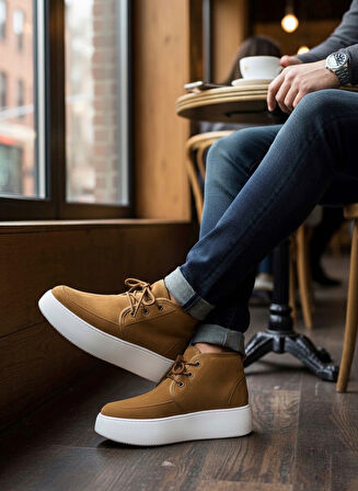 ET0550 İçi Kürklü Bağcıklı Taba Erkek Tarz Spor Bot