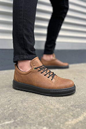 JET-152 Cool Bağcıklı Cilt Erkek Günlük Spor Klasik Ayakkabı CST - Taba