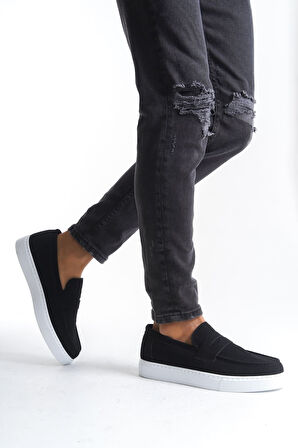 ET180 Estilo X Bağcıksız Süet Erkek Günlük Spor Klasik Ayakkabı BT - Siyah