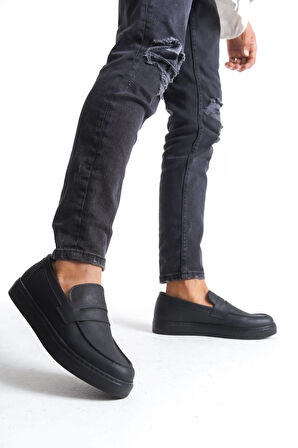 ET180 Estilo X Bağcıksız Cilt Erkek Günlük Spor Klasik Ayakkabı ST - Siyah