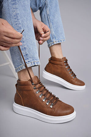 ET206 Ottawa Bağcıklı Cilt Erkek Günlük Spor Bot BT - Taba