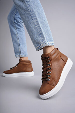 ET206 Ottawa Bağcıklı Cilt Erkek Günlük Spor Bot BT - Taba