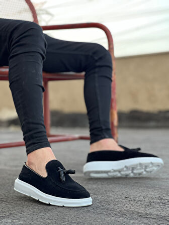 ET0005 Bağcıksız Yüksek Taban Klasik Süet Kemerli Püsküllü Corcik Erkek Ayakkabı