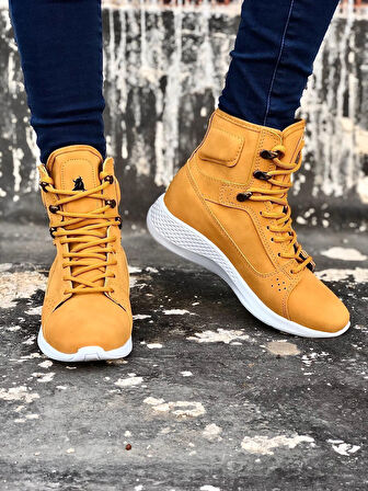 ET0600 Bağcıklı Camel Sarı Kısa Boksör Unisex Spor Postal Bot