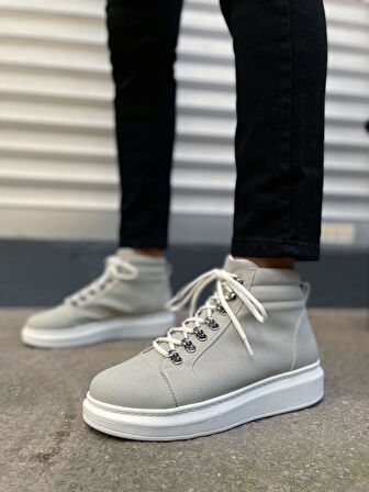 JET-206 Ottawa Bağcıklı Ortopedik Taban Süet Erkek Spor Bot SBT - Gri