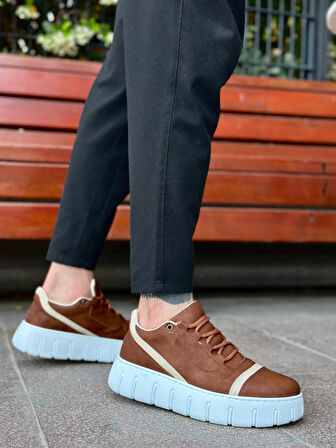 ET0666 Taba Yüksek Taban Erkek Günlük Ayakkabı