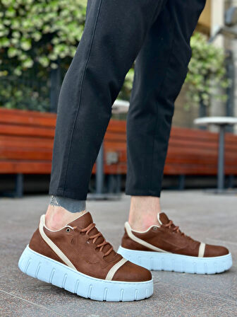 ET0666 Taba Yüksek Taban Erkek Günlük Ayakkabı