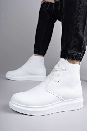 ET207 Oslo Bağcıklı Cilt Erkek Günlük Spor Bot BT - Beyaz