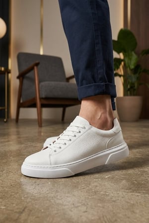 ETF-010 Erkek Sneaker Günlük Casual Spor Ayakkabı Beyaz