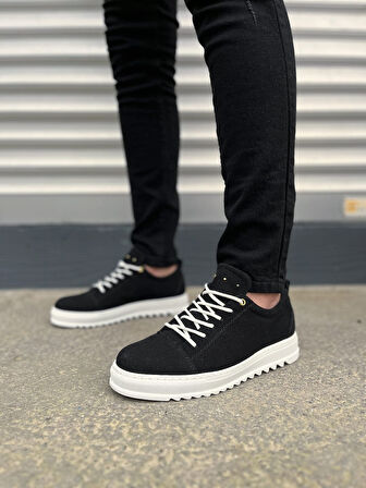 JET-152 Cool Bağcıklı Süet Erkek Günlük Spor Klasik Ayakkabı SBT - Siyah