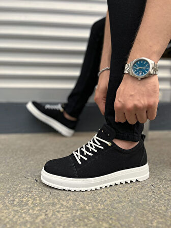JET-152 Cool Bağcıklı Süet Erkek Günlük Spor Klasik Ayakkabı SBT - Siyah