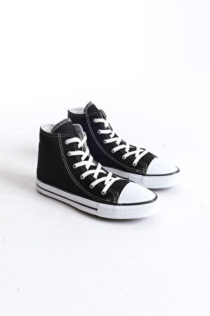 JET-0423 AXE Bağcıklı Keten Kumaş Erkek Günlük Sneaker Ayakkabı KBT - Siyah