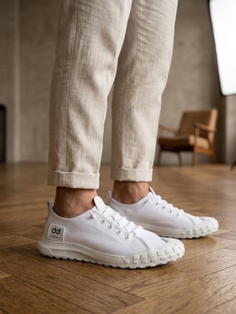 ET0248 Beyaz Esnek Bağcıklı Ultra Hafif Nefes Alan Sneaker Ayakkabı