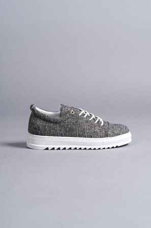 ET152 Cool Bağcıklı Keten Erkek Günlük Spor Klasik Ayakkabı BT - Gri