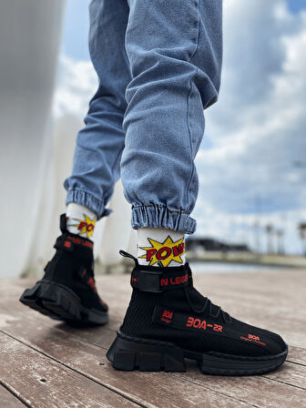 ETZr-x700 Tarz Siyah Kırmızı Renk Spor Ayakkabı