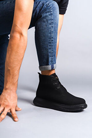 ET204 Franca Bağcıklı Süet Erkek Spor Bot ST - Siyah