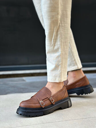 ET0242 Tokalı Klasik Yüksek Siyah Taban Taba Erkek Ayakkabı