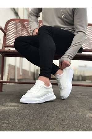 JET-507 Alone Bağcıklı Cilt Erkek Günlük Sneaker Ayakkabı CBT Beyaz