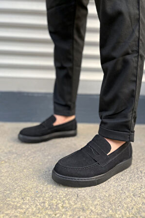 ET180 Estilo X Bağcıksız Süet Erkek Günlük Spor Klasik Ayakkabı ST - Siyah