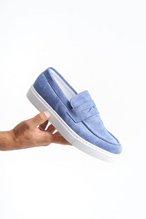 ET180 Estilo X Bağcıksız Süet Erkek Günlük Spor Klasik Ayakkabı BT - Mavi