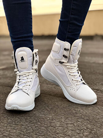 ET0600 Bağcıklı Beyaz Boksör Unisex Spor Postal Bot