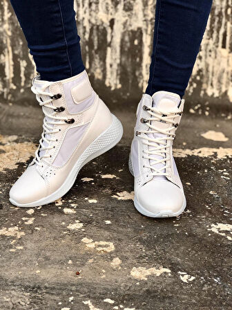 ET0600 Bağcıklı Beyaz Boksör Unisex Spor Postal Bot