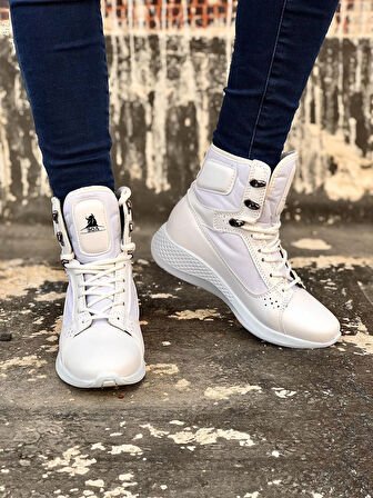 ET0600 Bağcıklı Beyaz Boksör Unisex Spor Postal Bot