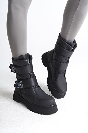 JET-ELISA Cırt Cırtlı  Paraşüt KumaşKadın Bot CST - Siyah