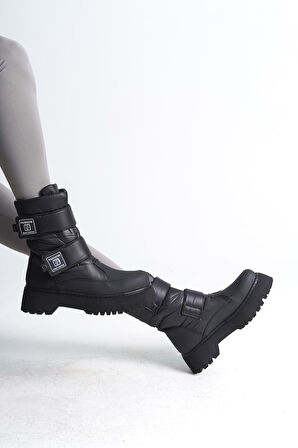 JET-ELISA Cırt Cırtlı  Paraşüt KumaşKadın Bot CST - Siyah