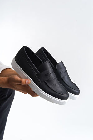 ET180 Estilo X Bağcıksız Cilt Erkek Günlük Spor Klasik Ayakkabı BT - Siyah