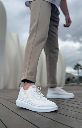 ET0812 Özel Örme Triko Tarz Beyaz Renk Spor Ayakkabı