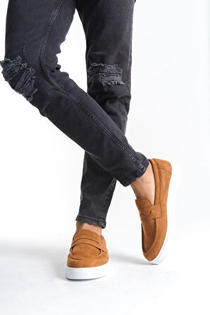 ET180 Estilo X Bağcıksız Süet Erkek Günlük Spor Klasik Ayakkabı BT - Taba