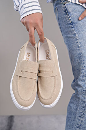 ET180 Estilo X Bağcıksız Süet Erkek Günlük Spor Klasik Ayakkabı BT - Krem