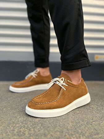 JET-170 Tornado Bağcıklı Süet Erkek Günlük Spor Klasik Ayakkabı SBT - Taba