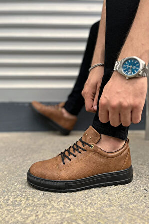 JET-152 Cool Bağcıklı Cilt Erkek Günlük Spor Klasik Ayakkabı CST - Taba