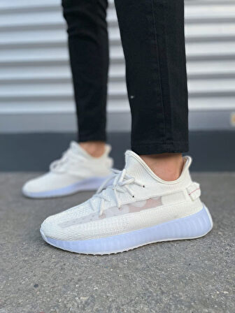 JET-305 Pulse Bağcıklı Triko Kumaş Erkek Günlük Spor Ayakkabı TBT - Beyaz