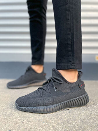 JET-305 Pulse Bağcıklı Triko Kumaş Erkek Günlük Spor Ayakkabı TST - Siyah