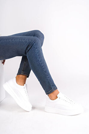 ET-KB-005 Beyaz Cilt   Bağcıklı  Günlük Erkek  Ayakkabı