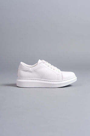 ET151 Boost Bağcıklı Cilt Erkek Günlük Sneaker Ayakkabı BT - Beyaz