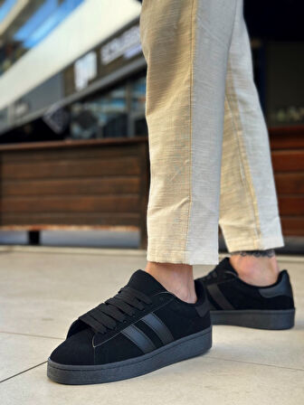 ET0235 İki Çizgili Siyah Taban Erkek Günlük Ayakkabı