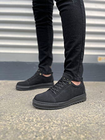 JET-152 Cool Bağcıklı Süet Erkek Günlük Spor Klasik Ayakkabı SST - Siyah