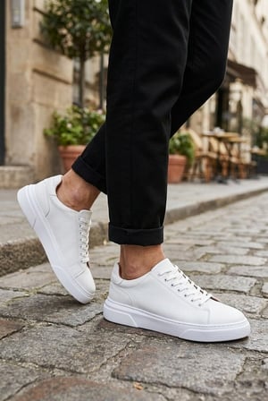 ETF-010 Erkek Sneaker Günlük Casual Spor Ayakkabı Beyaz