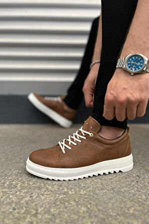 JET-152 Cool Bağcıklı Cilt Erkek Günlük Spor Klasik Ayakkabı CBT - Taba