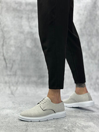ET0003 Bağcıklı Klasik Spor Keten Beyaz Taban Casual Erkek Ayakkabı