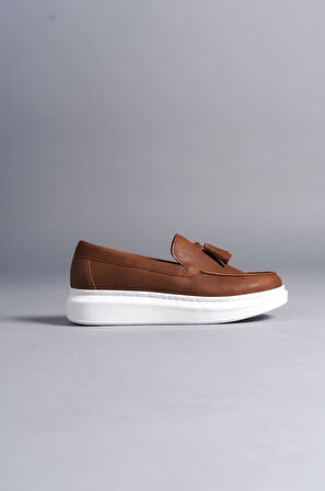 ET154 Blaze Bağcıksız Püsküllü Cilt Erkek Günlük Spor Klasik Ayakkabı BT - Taba