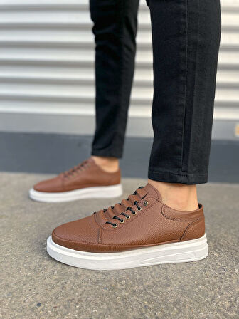 JET-0535 Prime Bağcıklı Cilt Erkek Günlük Sneaker Ayakkabı CBT - Taba