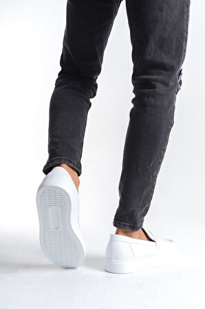 ET180 Estilo X Bağcıksız Cilt Erkek Günlük Spor Klasik Ayakkabı BT - Beyaz